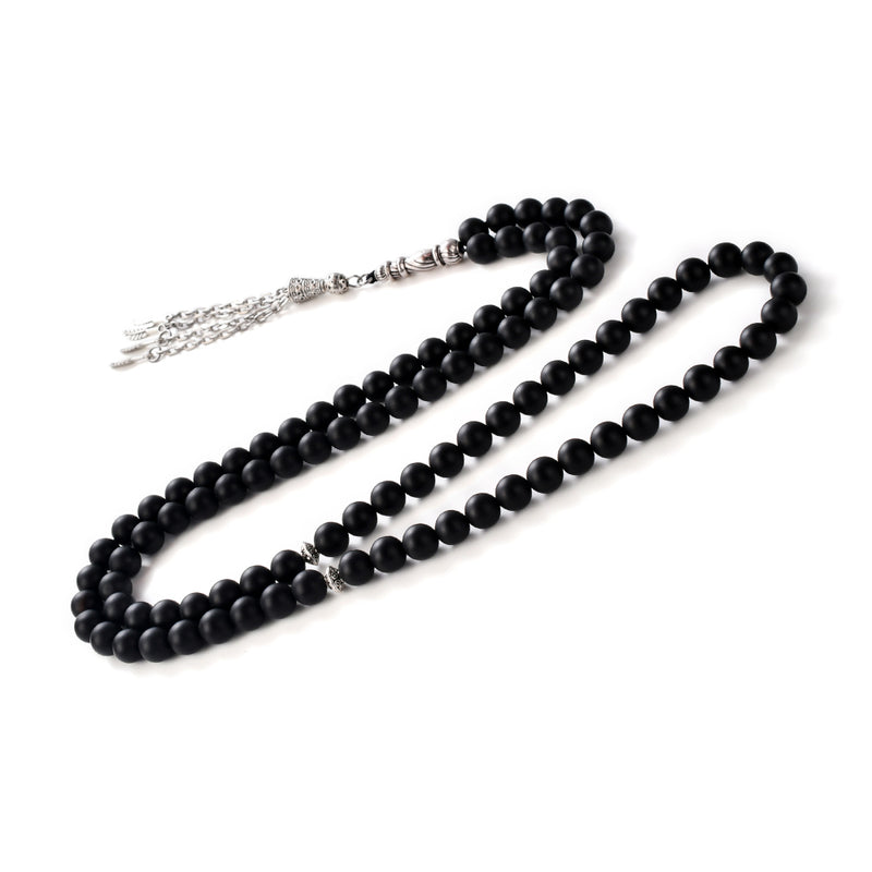 99 Natural Stone Prayer Beads - Black Onyx