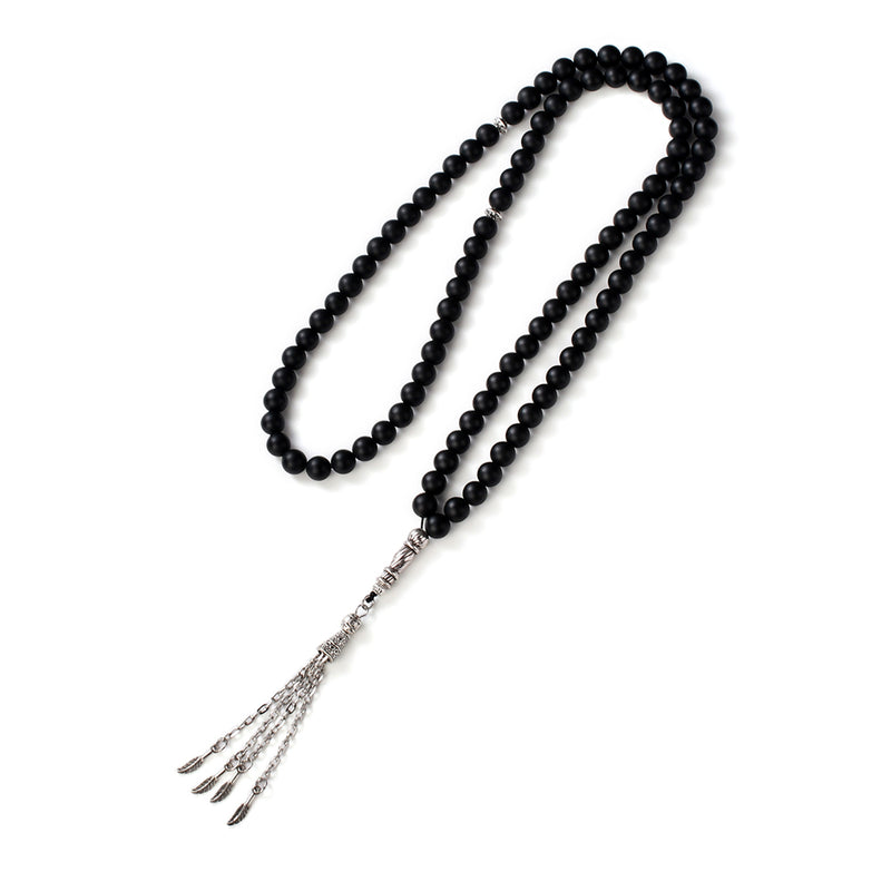 99 Natural Stone Prayer Beads - Black Onyx