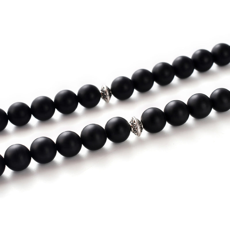 99 Natural Stone Prayer Beads - Black Onyx