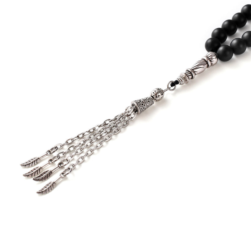 99 Natural Stone Prayer Beads - Black Onyx