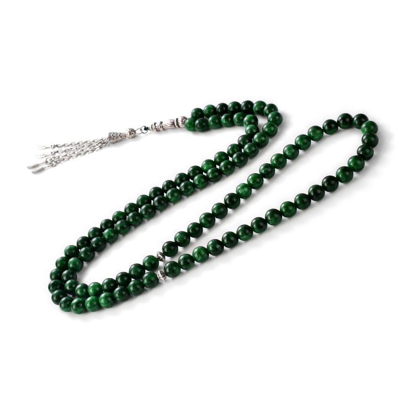 99 Natural Stone Prayer Beads - Green Chalcedony