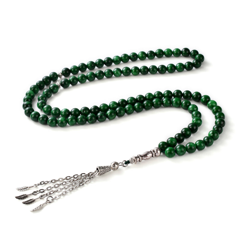 99 Natural Stone Prayer Beads - Green Chalcedony