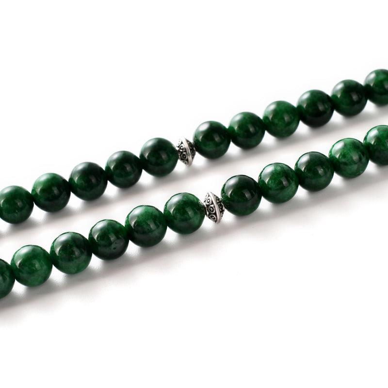 99 Natural Stone Prayer Beads - Green Chalcedony