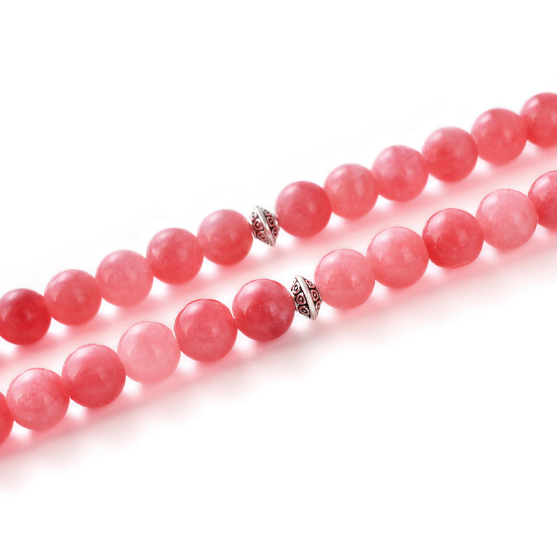 99 Natural Stone Prayer Beads - Rhodochrosite Chalcedony