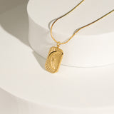 Gold Crescent Moon Square Necklace 18K Gold Plated – Elegant Celestial Jewelry From Kenz Jewelry – Premium Arabic Jewelry