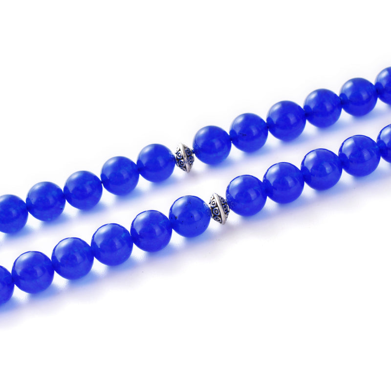 99 Natural Stone Prayer Beads - Blue Chalcedony