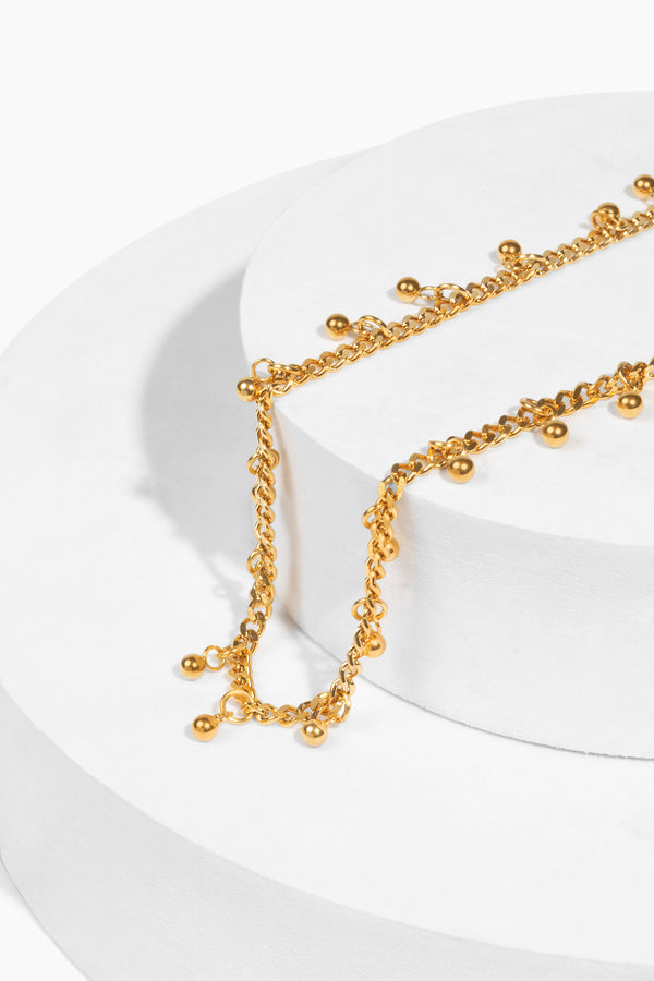 Gold Droplet Chain Necklace 18k Gold Plated – Stunning Water-Drop Necklace From Kenz Jewelry – Luxury Arabic Jewelry