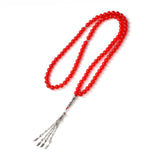 99 Natural Stone Prayer Beads - Red Chalcedony