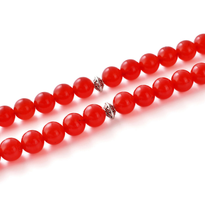 99 Natural Stone Prayer Beads - Red Chalcedony