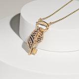 Gold Kuffiyeh Key Necklace – Symbolic Palestinian Heritage Key Pendant From Kenz Jewelry – Premium 18K Gold Plated, Waterproof & Tarnish-Free