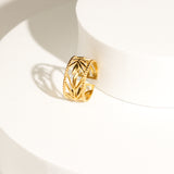 Gold Laurel Leaf Ring 18K Gold Plated – Elegant Nature-Inspired Jewelry From Kenz Jewelry – Premium Arabic Jewelry