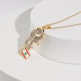 Gold Lebanon Key Necklace 18k Gold Plated – Elegant Symbolic Jewelry From Kenz Jewelry – Premium Arabic Jewelry