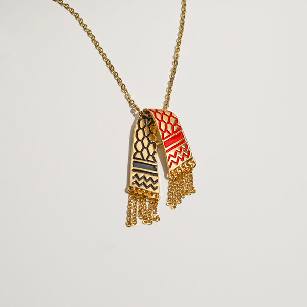 Kuffiyeh Necklace | Black/Red