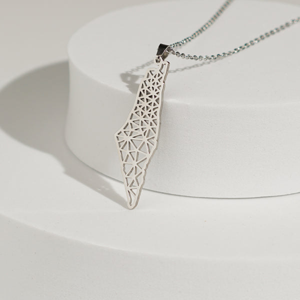 Palestine Webbed Necklace | Silver