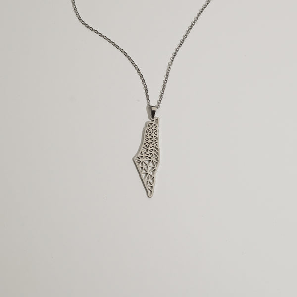 Palestine Webbed Necklace | Silver