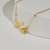 Gold Rose Necklace 18K Gold Plated – Elegant Floral Jewelry From Kenz Jewelry – Premium Arabic Jewelry