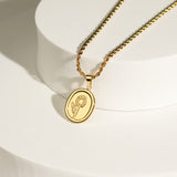 Gold Rustic Flower Necklace 18K Gold Plated – Stunning Statement Floral Jewelry From Kenz Jewelry – Luxury Arabic Jewelry