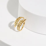 Gold Thin Leaf Ring 18K Gold Plated – Elegant Nature-Inspired Jewelry From Kenz Jewelry – Premium Arabic Jewelry