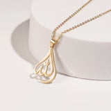 Gold Allah Pendant Necklace 18K Gold Plated – Elegant Spiritual Jewelry From Kenz Jewelry – Premium Arabic Jewelry