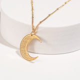 Gold Ayatul Kursi Crescent Necklace 18K Gold Plated – Spiritual Protection Jewelry From Kenz Jewelry – Premium Arabic Jewelry