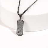 Black Ayatul Kursi Tag Pendant Necklace – Spiritual Protection Jewelry From Kenz Jewelry – Premium Arabic Jewelry