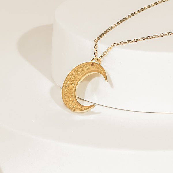 Verily With Hardship Comes Ease Crescent Necklace