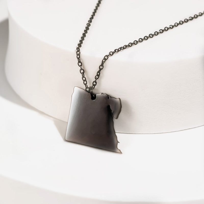 Egypt Map Pendant Necklace | Black – Kenz Jewelry