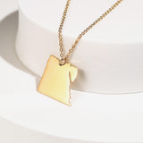 Gold Egypt Map Pendant Necklace 18K Gold Plated – Iconic Egyptian Heritage Jewelry From Kenz Jewelry – Premium Arabic Jewelry