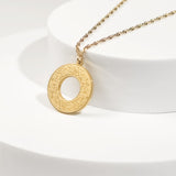 Gold “He Is With You” Circle Pendant Necklace 18K Gold Plated – Inspirational Spiritual Jewelry From Kenz Jewelry – Premium Arabic Jewelry