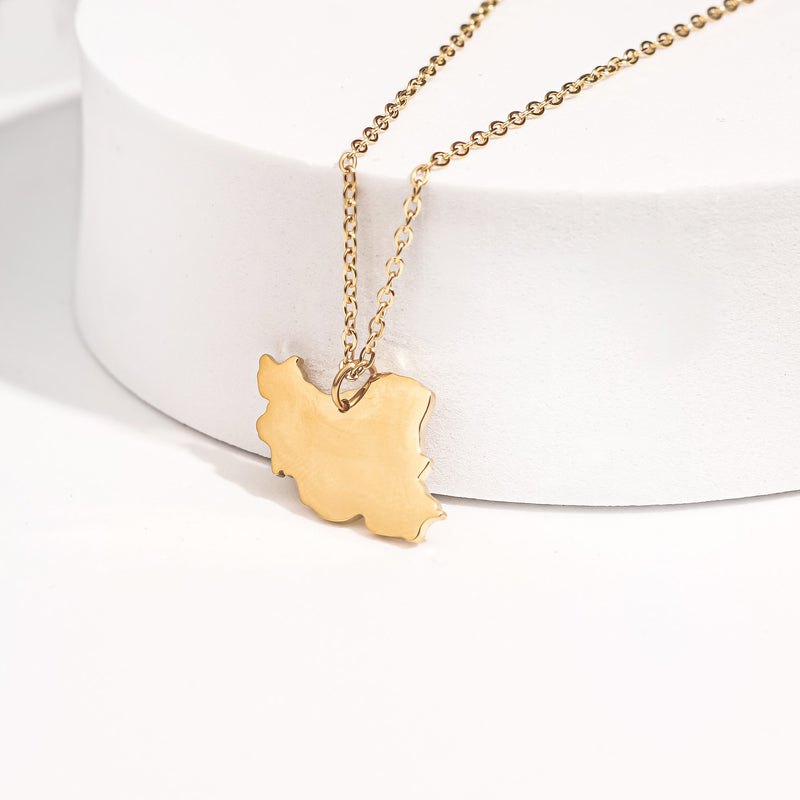 Iran Map Necklace | Gold – Kenz Jewelry