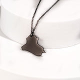 Black Iraq Map Pendant Necklace – Unique Heritage Jewelry From Kenz Jewelry – Premium Arabic Jewelry
