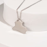 Silver Iraq Map Pendant Necklace – Unique Heritage Jewelry From Kenz Jewelry – Premium Arabic Jewelry