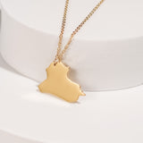 Gold Iraq Map Pendant Necklace 18K Gold Plated – Iconic Iraqi Heritage Jewelry From Kenz Jewelry – Premium Arabic Jewelry