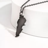 Black Jordan Map Pendant Necklace – Unique Heritage Jewelry From Kenz Jewelry – Premium Arabic Jewelry