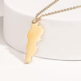Gold Lebanon Map Pendant Necklace 18K Gold Plated – Iconic Lebanese Heritage Jewelry From Kenz Jewelry – Premium Arabic Jewelry
