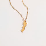 Morocco Map Pendant Necklace