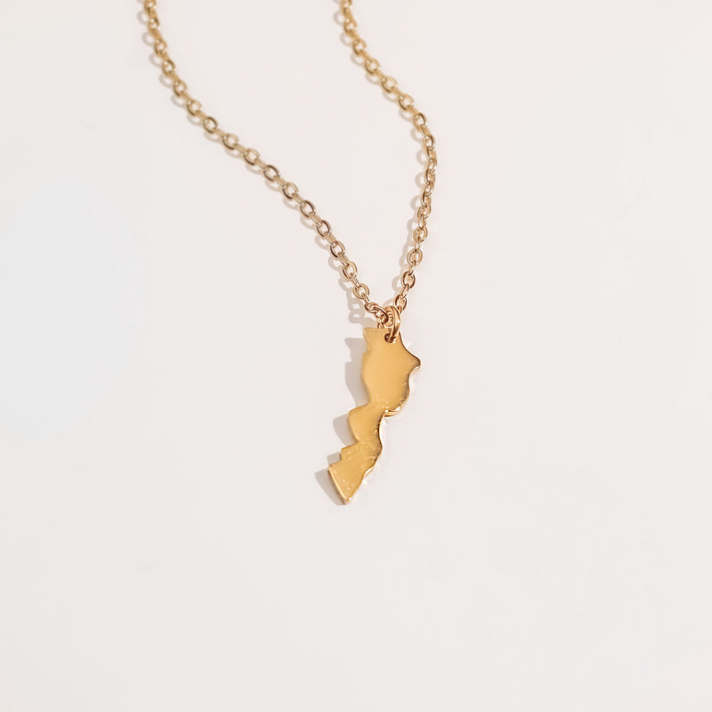 Morocco Map Pendant Necklace