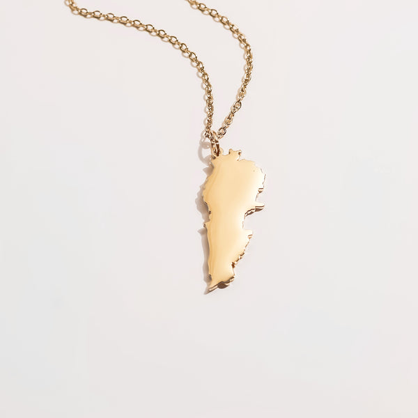 Lebanon Map Pendant Necklace