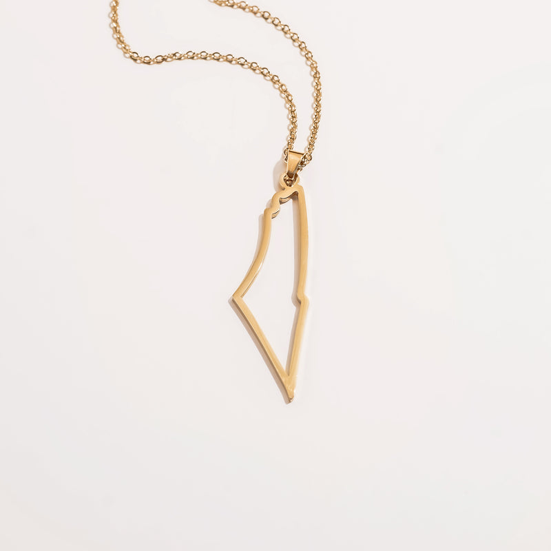 Palestine Outline Necklace | Gold