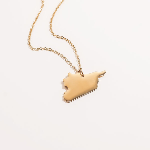 Syria Map Pendant Necklace