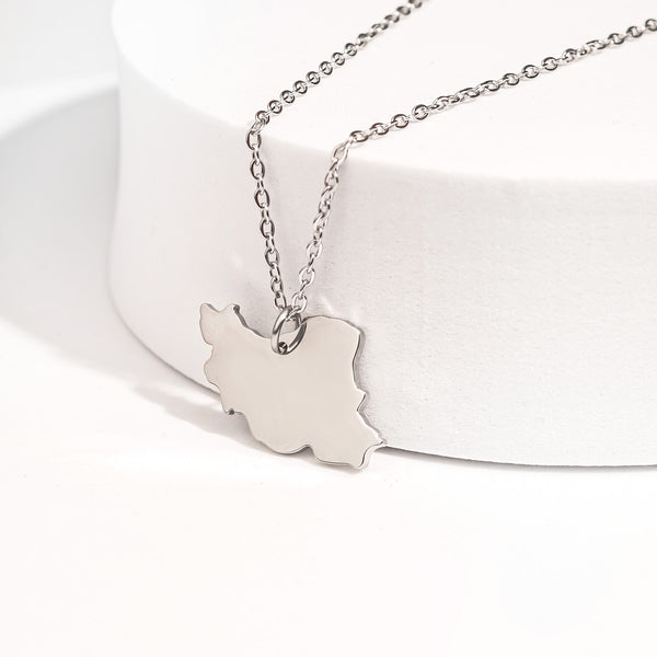 Iran Map Necklace | Silver