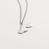 Jordan Map Pendant Necklace | Silver