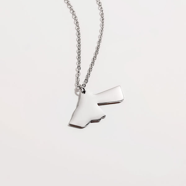 Jordan Map Pendant Necklace | Silver