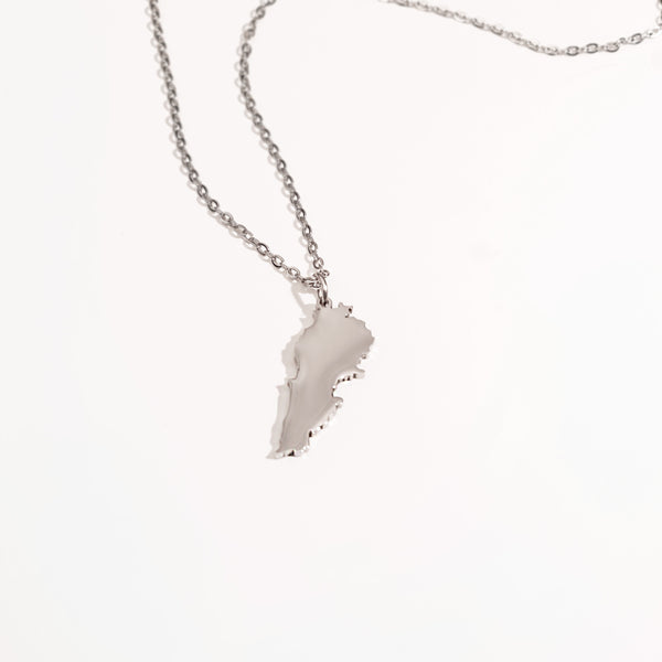 Lebanon Map Pendant Necklace | Silver