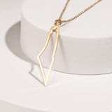 Gold Palestine Outline Necklace 18K Gold Plated – Iconic Palestinian Heritage Jewelry From Kenz Jewelry – Premium Arabic Jewelry