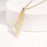 Gold Palestine Webbed Necklace 18K Gold Plated – Iconic Palestinian Heritage Jewelry From Kenz Jewelry – Premium Arabic Jewelry