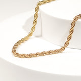 Gold Rope Chain Necklace 18K Gold Plated – Stylish Minimalist Jewelry From Kenz Jewelry – Premium Arabic Jewelry