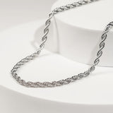 Silver Rope Chain Necklace – Stylish Minimalist Jewelry From Kenz Jewelry – Premium Arabic Jewelry